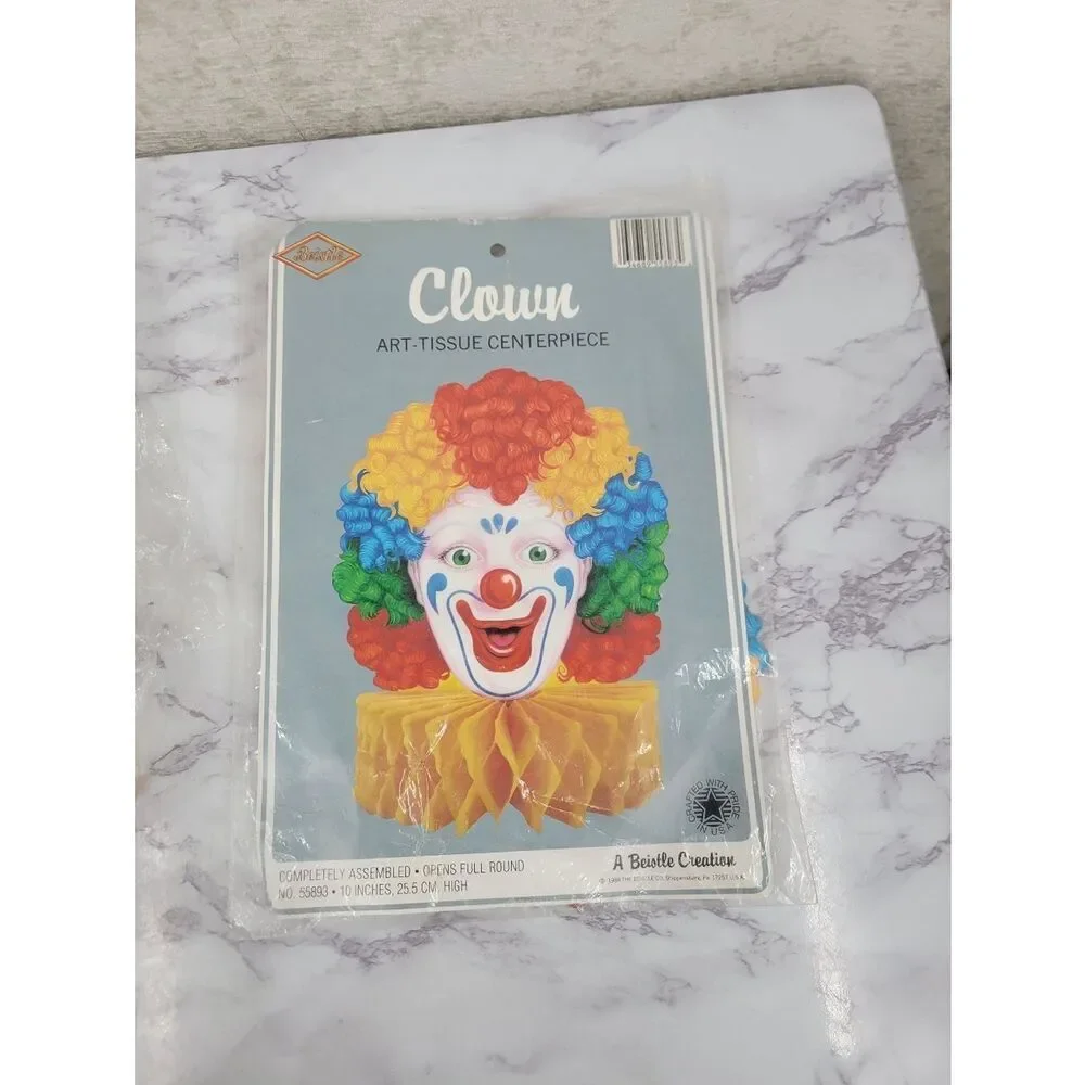 Vintage Clown Art Tissue Centerpiece Party Decorations Bundle Lot